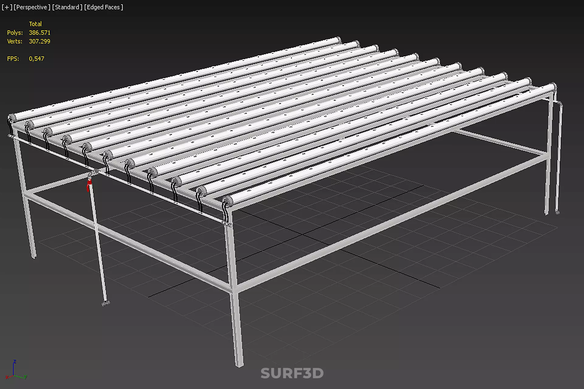 MODULAR HYDROPONIC RACK PARALLEL PVC PIPE DIY GARDEN FARM PLANT 3D model_28