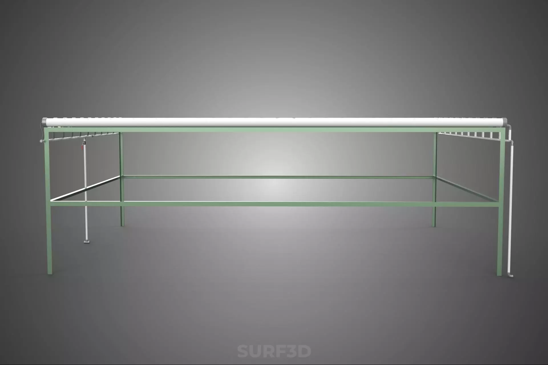 MODULAR HYDROPONIC RACK PARALLEL PVC PIPE DIY GARDEN FARM PLANT 3D model_11