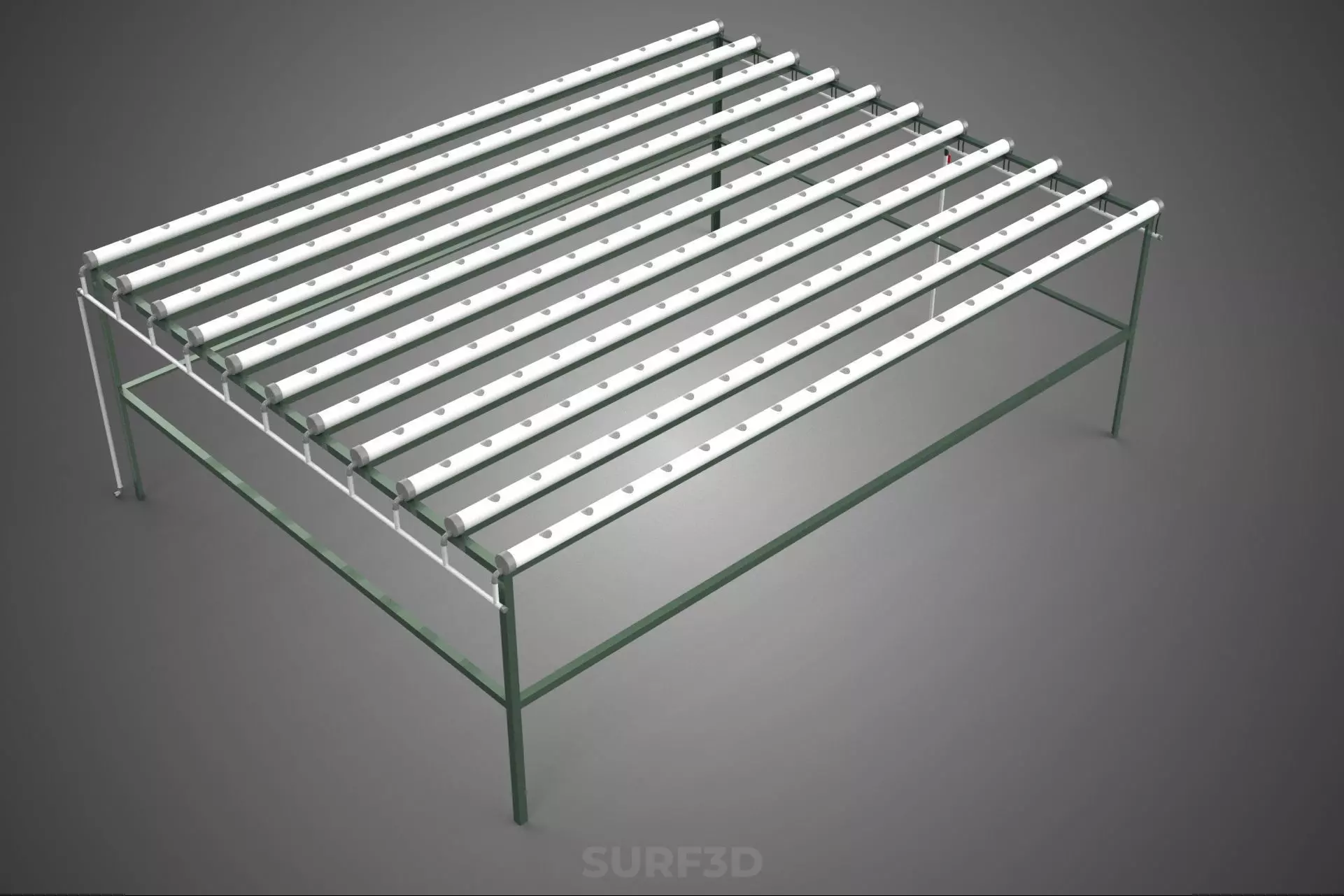 MODULAR HYDROPONIC RACK PARALLEL PVC PIPE DIY GARDEN FARM PLANT 3D model_7