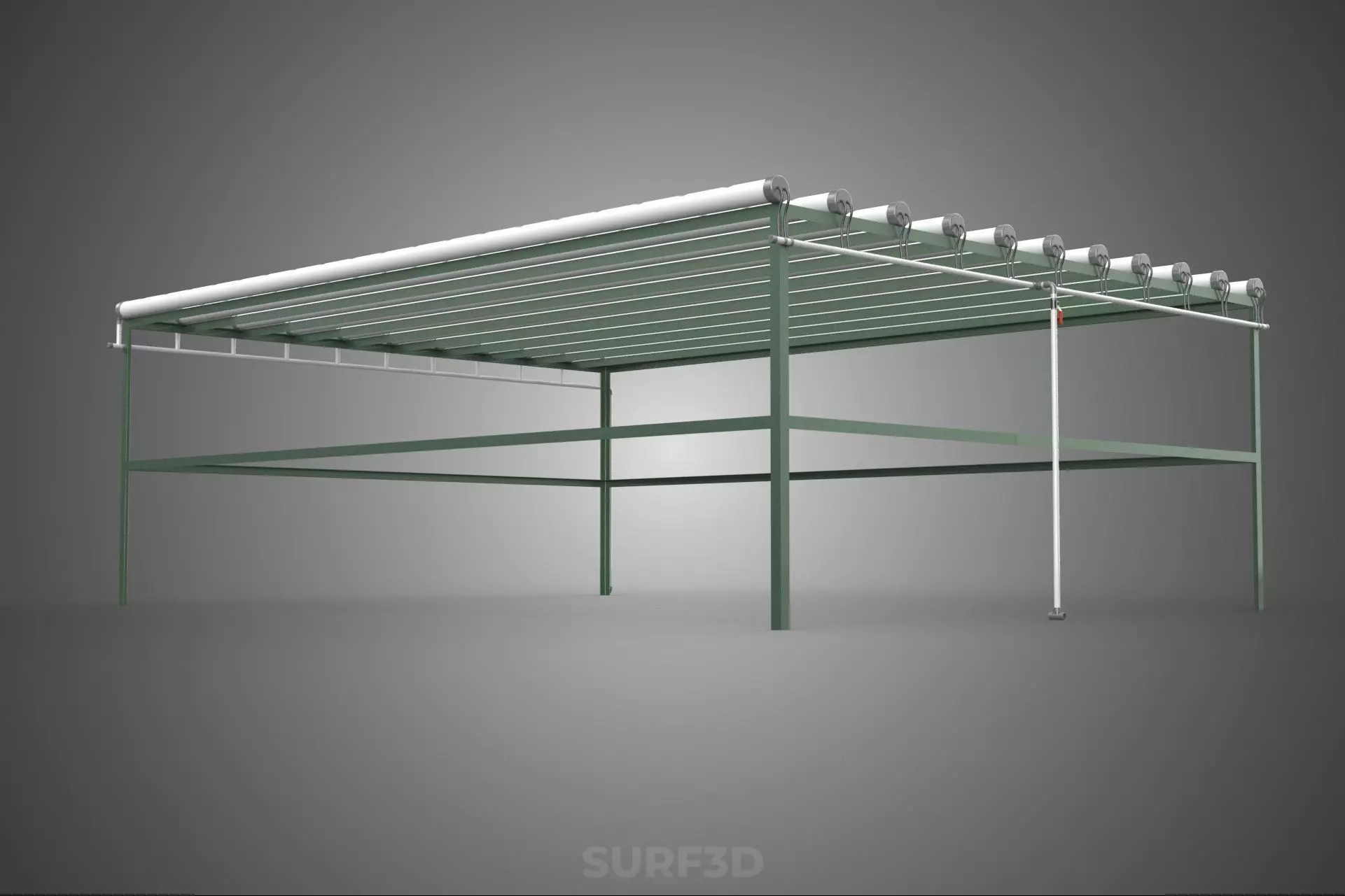 MODULAR HYDROPONIC RACK PARALLEL PVC PIPE DIY GARDEN FARM PLANT 3D model_15