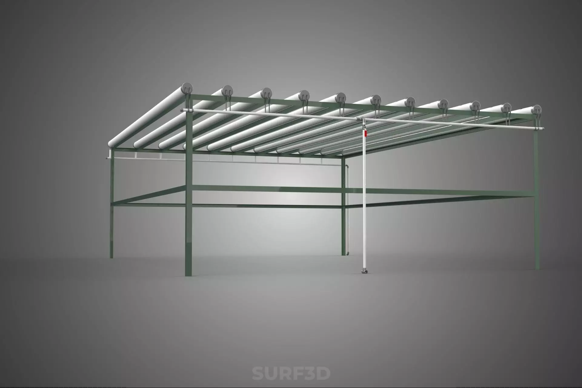 MODULAR HYDROPONIC RACK PARALLEL PVC PIPE DIY GARDEN FARM PLANT 3D model_25