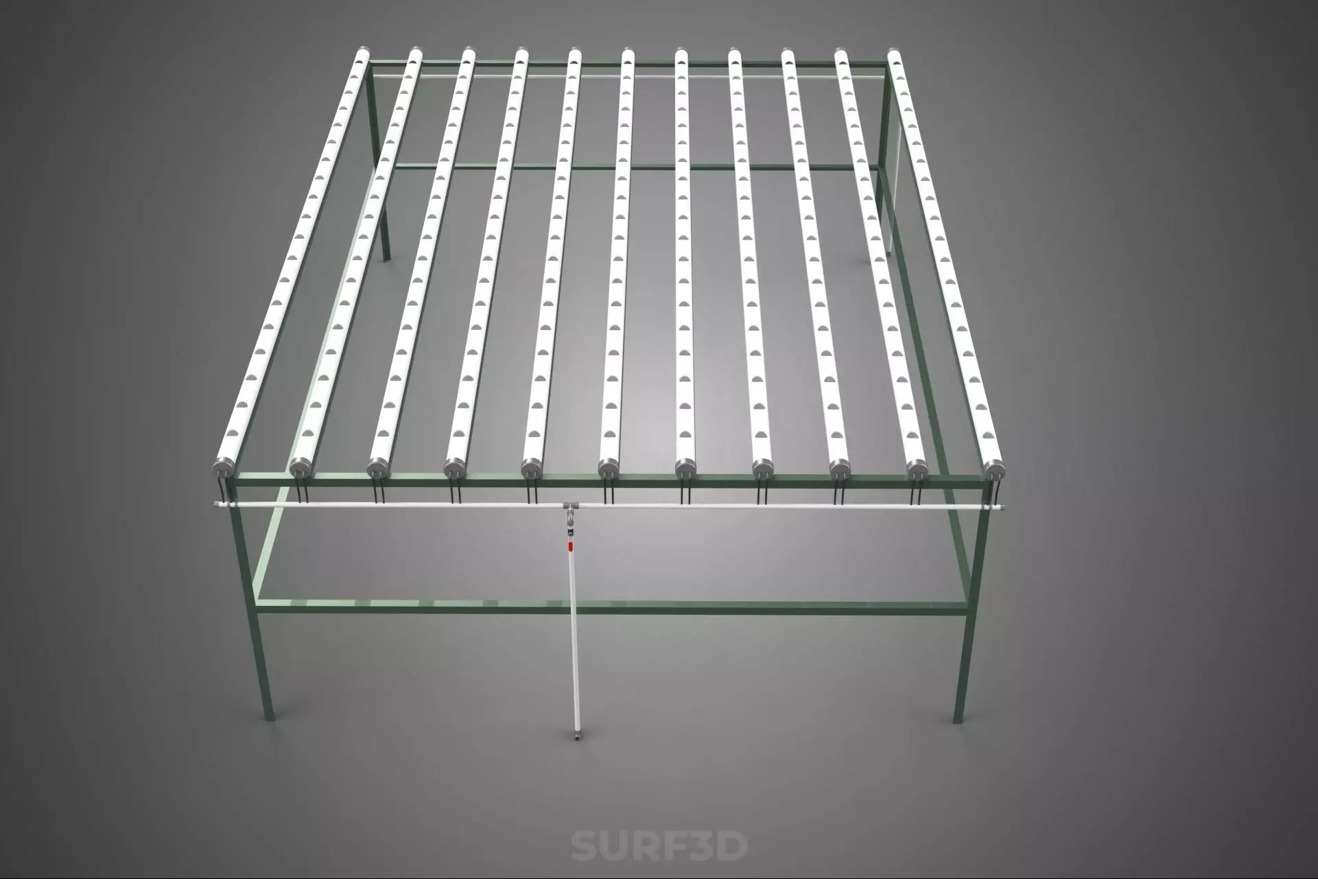 MODULAR HYDROPONIC RACK PARALLEL PVC PIPE DIY GARDEN FARM PLANT 3D model_2