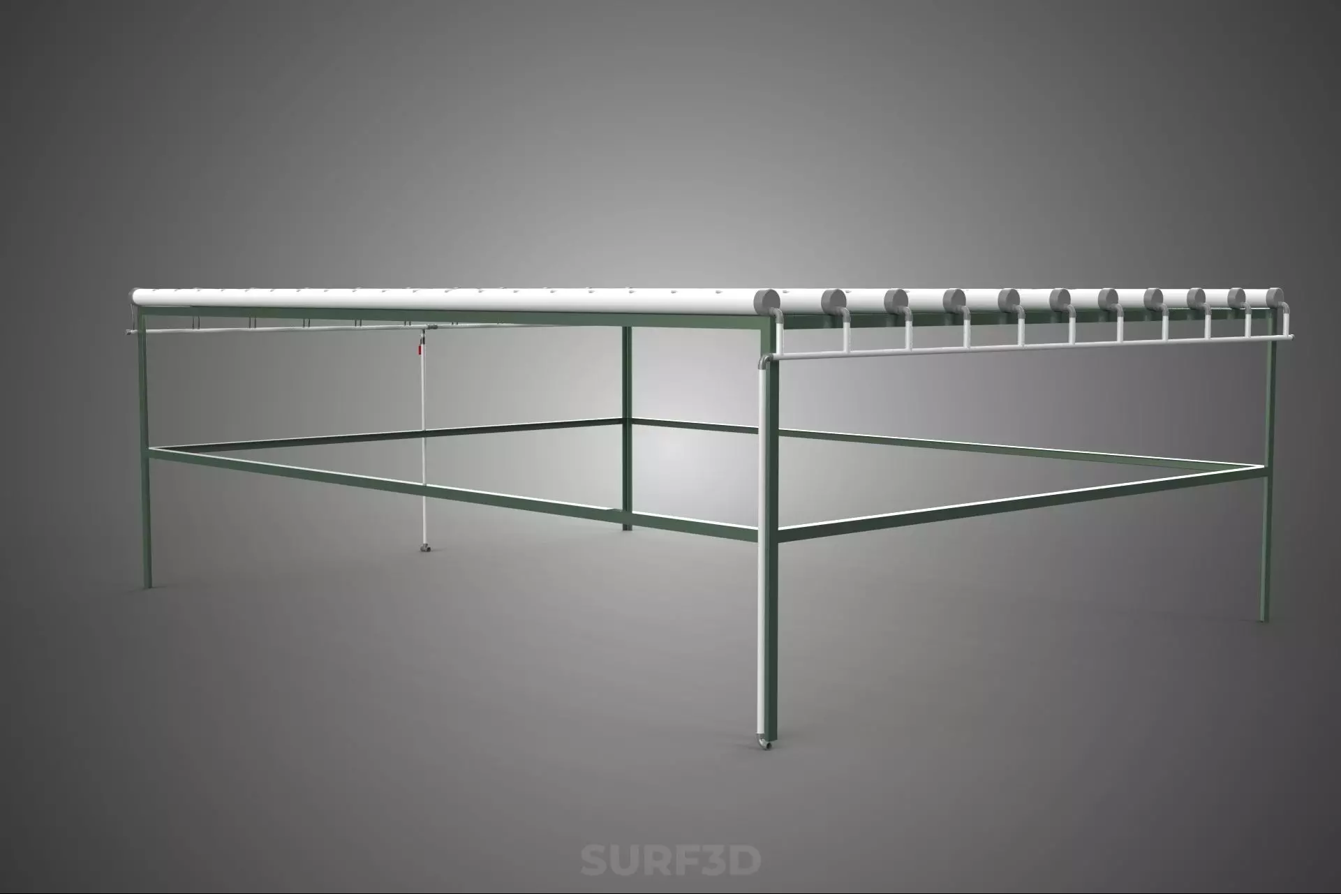 MODULAR HYDROPONIC RACK PARALLEL PVC PIPE DIY GARDEN FARM PLANT 3D model_12