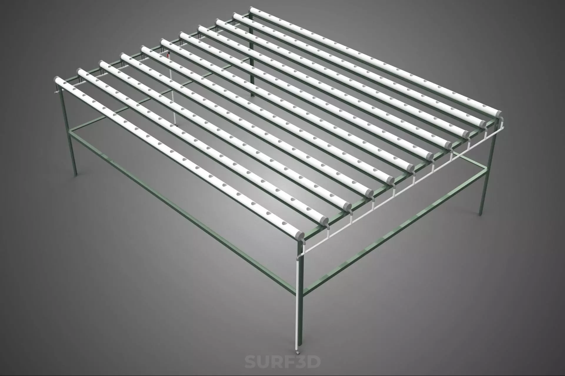 MODULAR HYDROPONIC RACK PARALLEL PVC PIPE DIY GARDEN FARM PLANT 3D model_5
