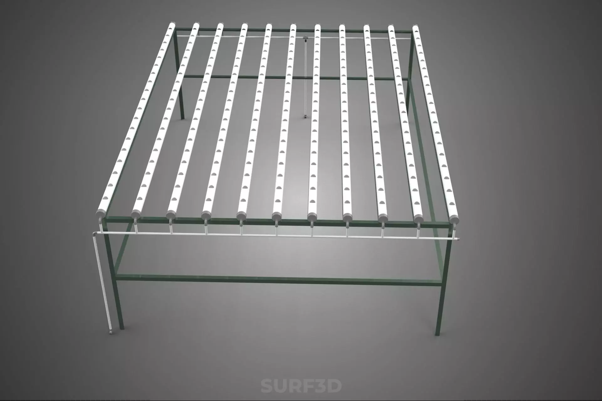 MODULAR HYDROPONIC RACK PARALLEL PVC PIPE DIY GARDEN FARM PLANT 3D model_6