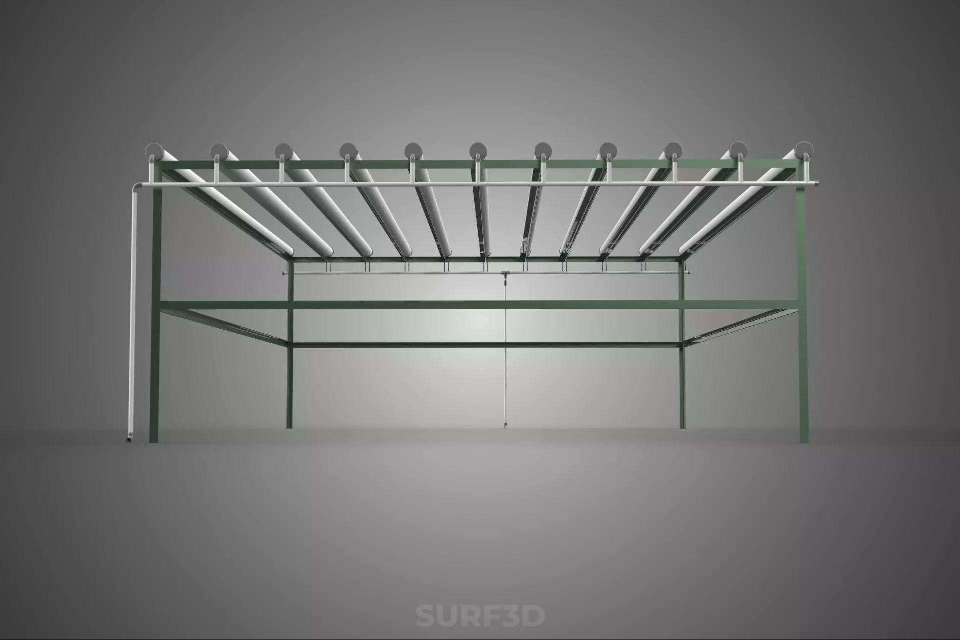 MODULAR HYDROPONIC RACK PARALLEL PVC PIPE DIY GARDEN FARM PLANT 3D model_18