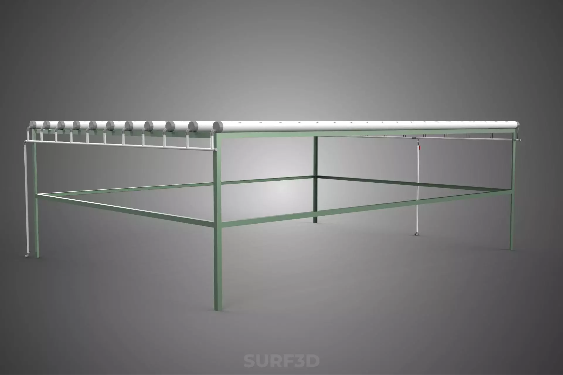 MODULAR HYDROPONIC RACK PARALLEL PVC PIPE DIY GARDEN FARM PLANT 3D model_14