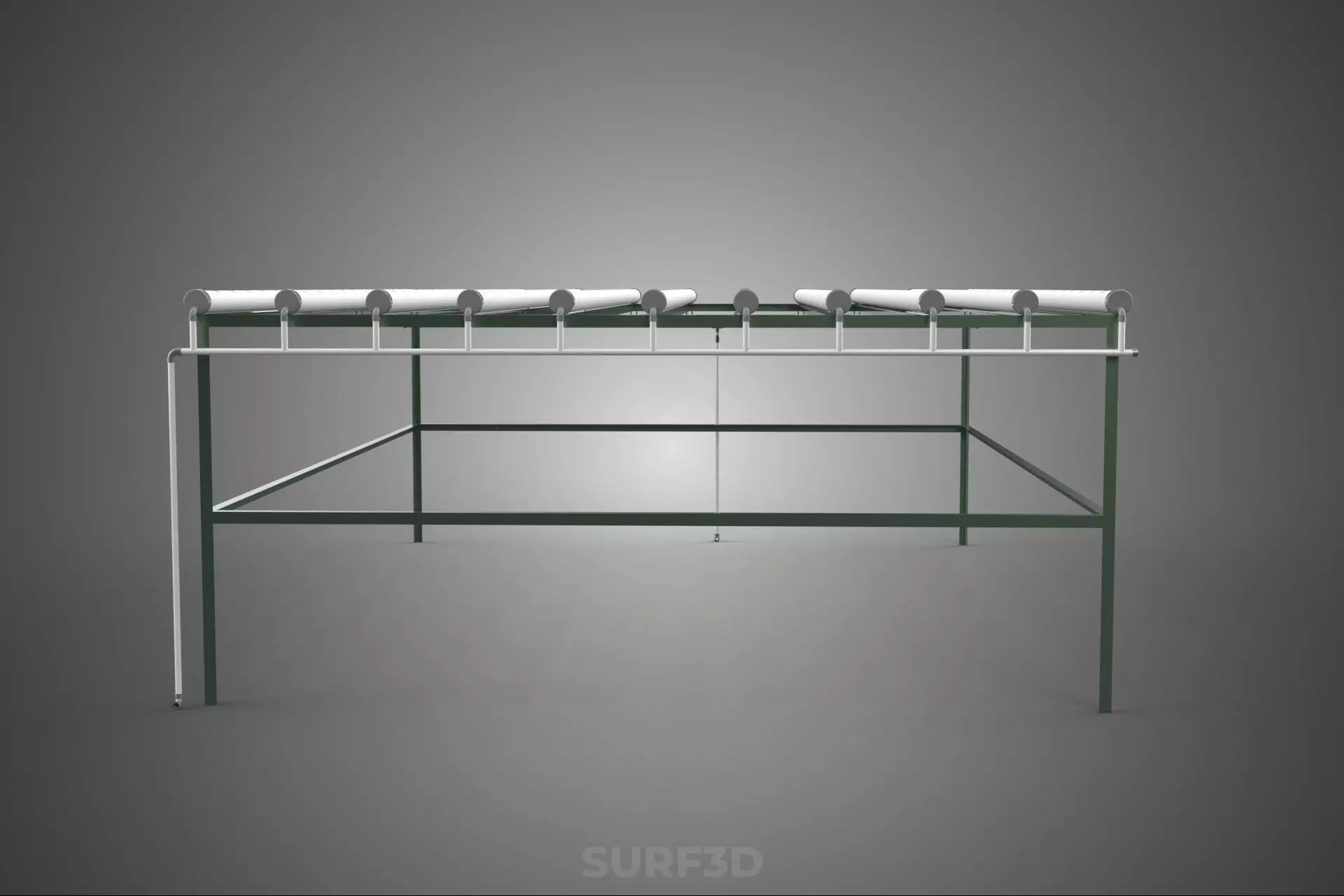 MODULAR HYDROPONIC RACK PARALLEL PVC PIPE DIY GARDEN FARM PLANT 3D model_13