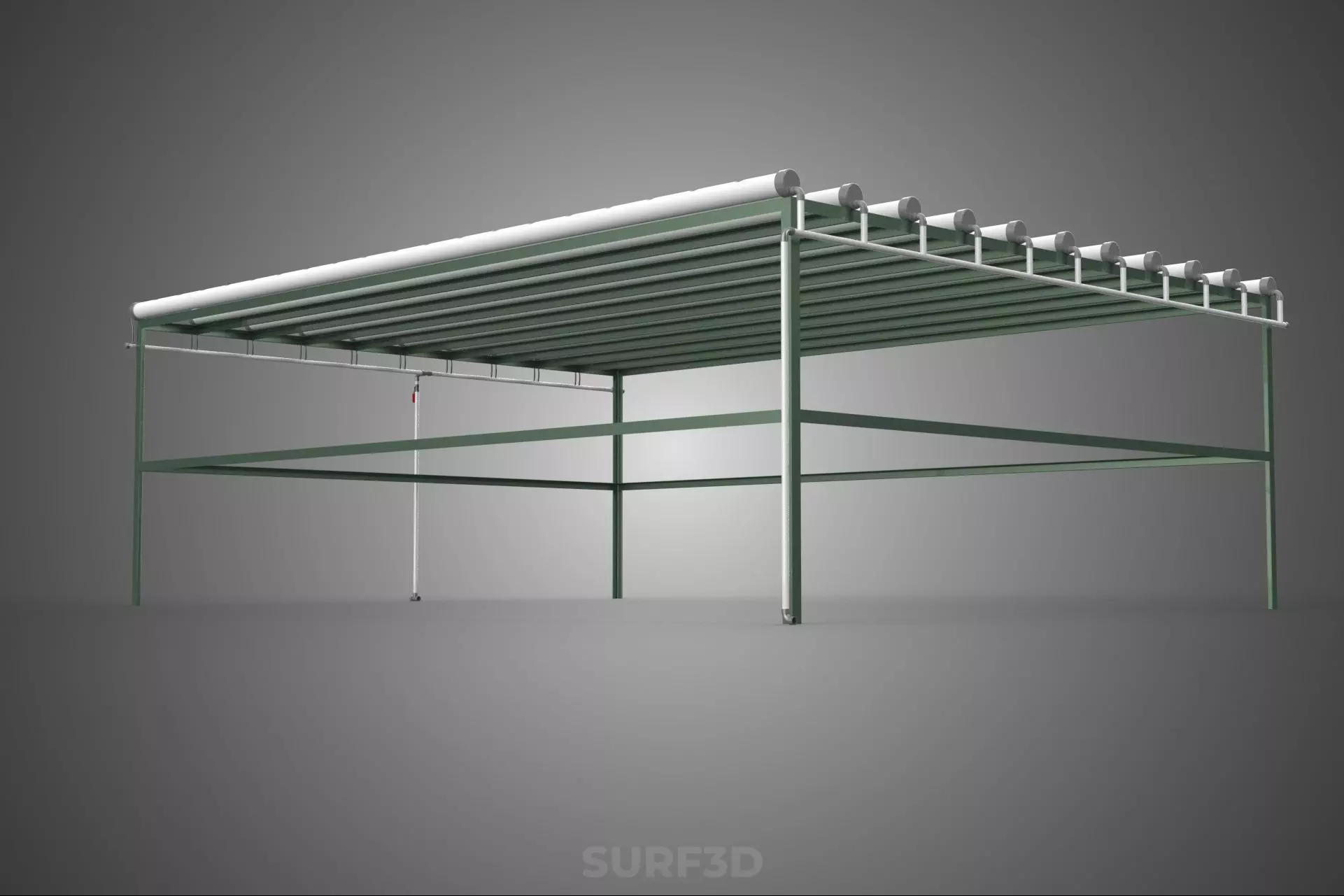 MODULAR HYDROPONIC RACK PARALLEL PVC PIPE DIY GARDEN FARM PLANT 3D model_17