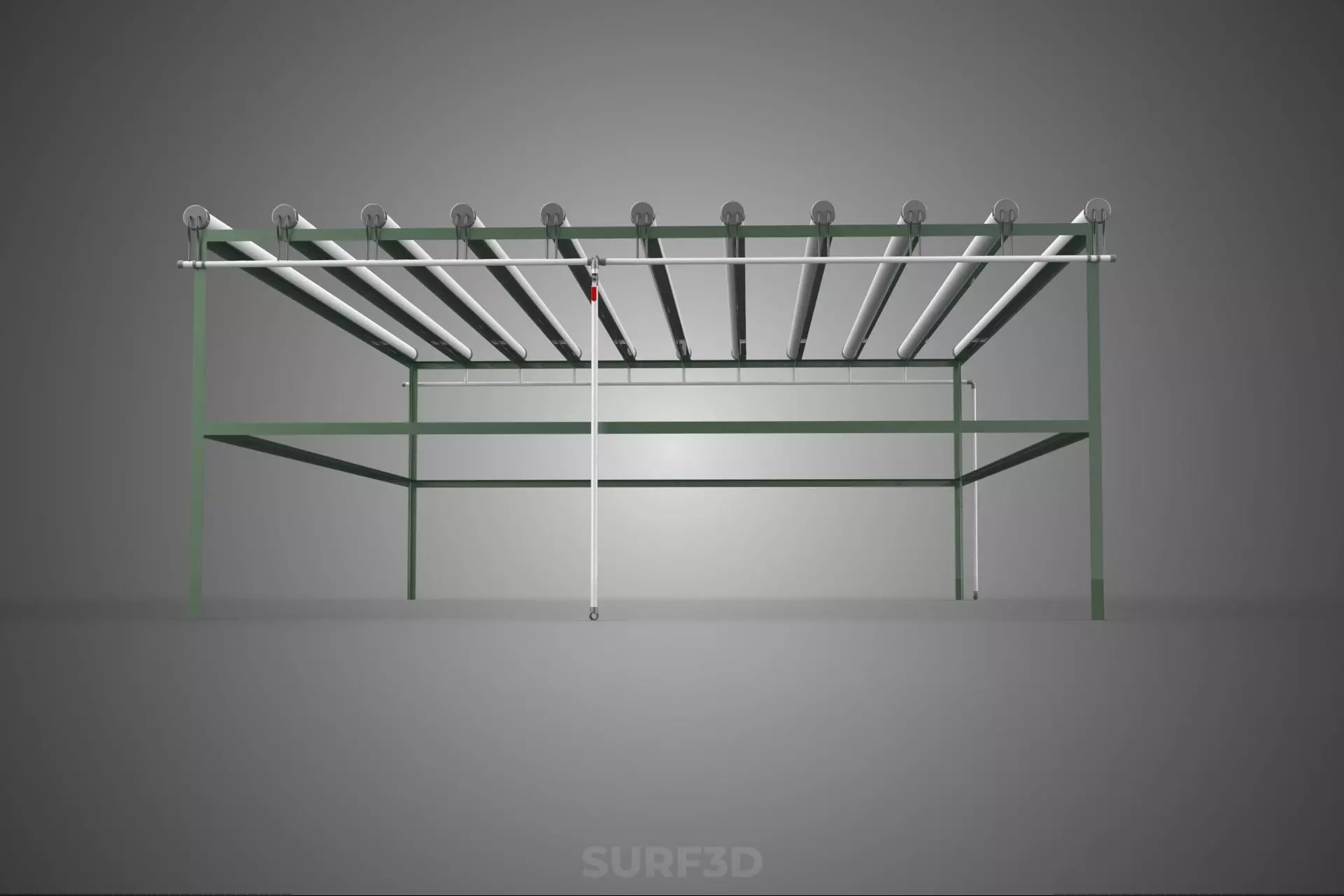 MODULAR HYDROPONIC RACK PARALLEL PVC PIPE DIY GARDEN FARM PLANT 3D model_20