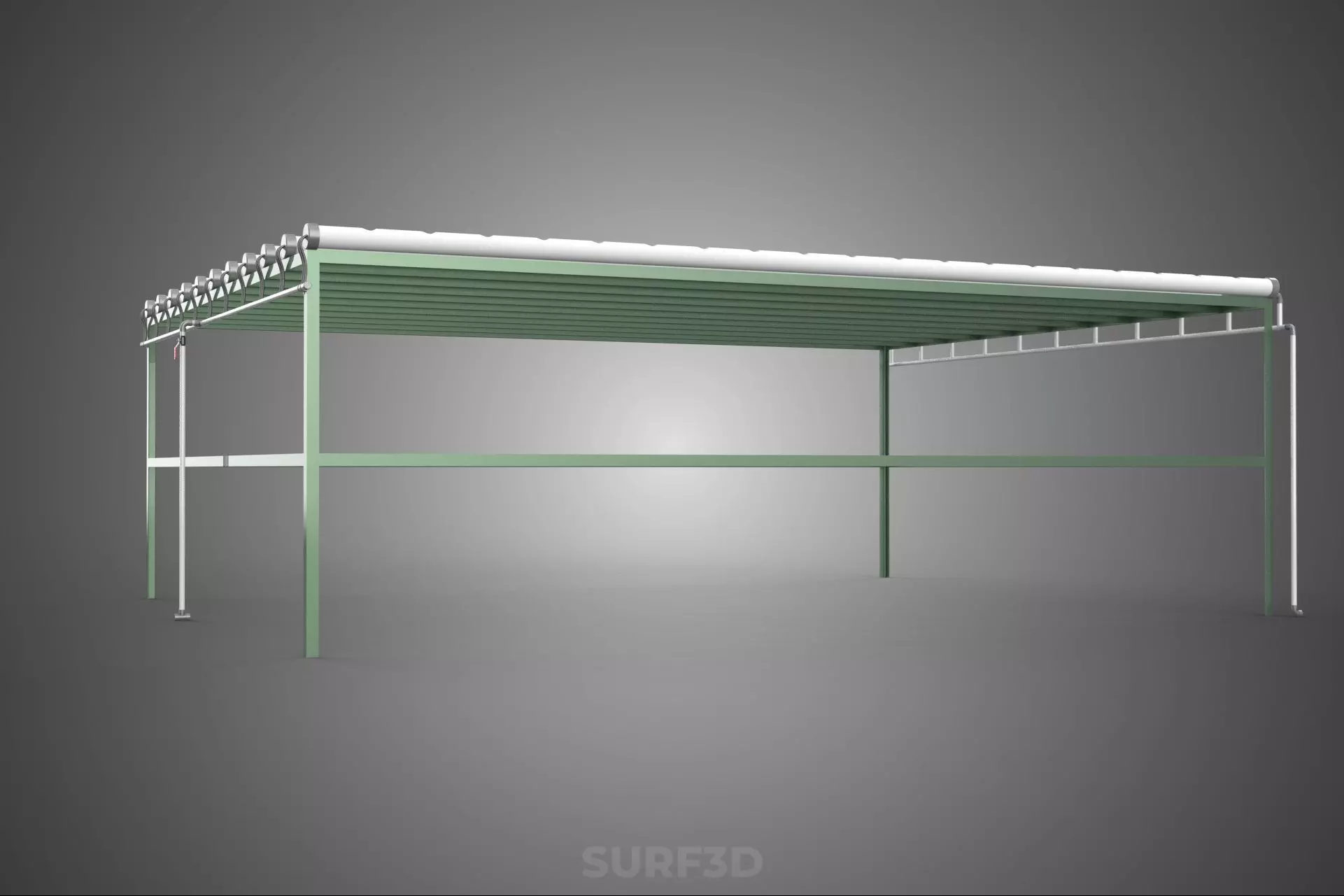 MODULAR HYDROPONIC RACK PARALLEL PVC PIPE DIY GARDEN FARM PLANT 3D model_22