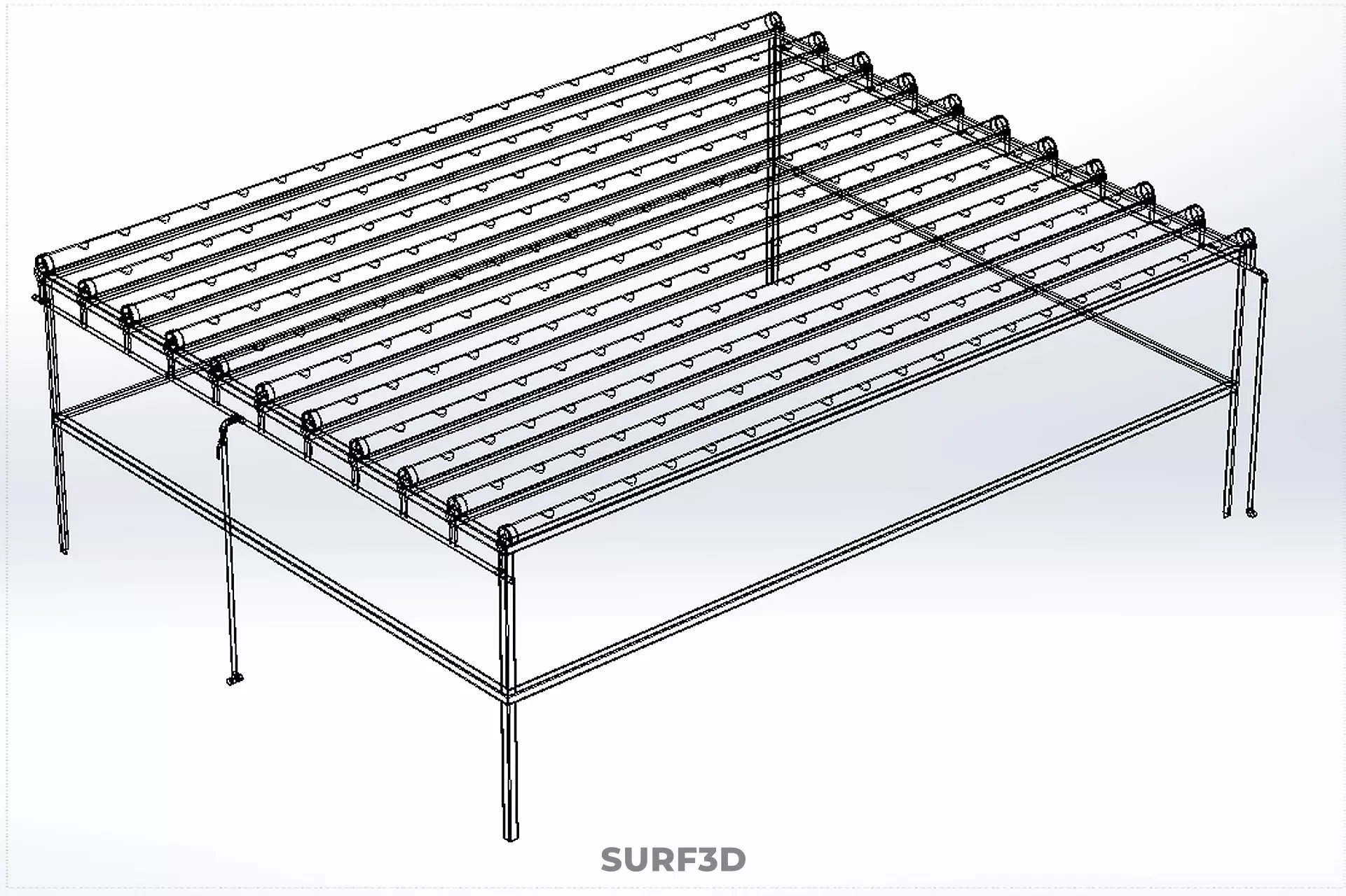 MODULAR HYDROPONIC RACK PARALLEL PVC PIPE DIY GARDEN FARM PLANT 3D model_29