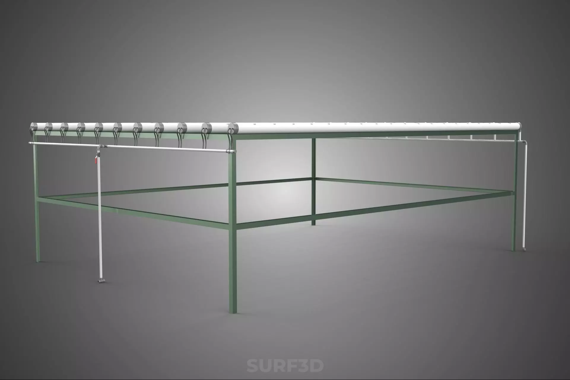 MODULAR HYDROPONIC RACK PARALLEL PVC PIPE DIY GARDEN FARM PLANT 3D model_10