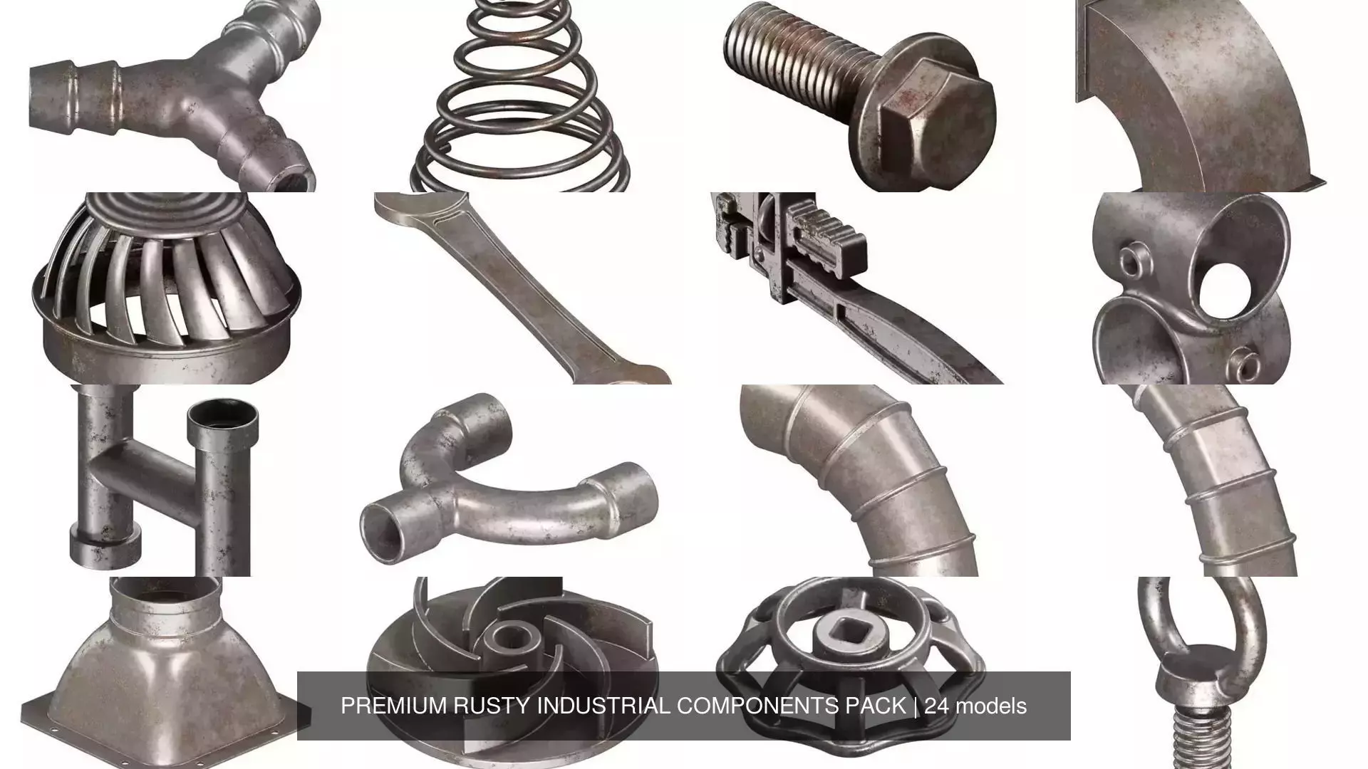 PREMIUM RUSTY INDUSTRIAL COMPONENTS PACK 3D Model Collection_0
