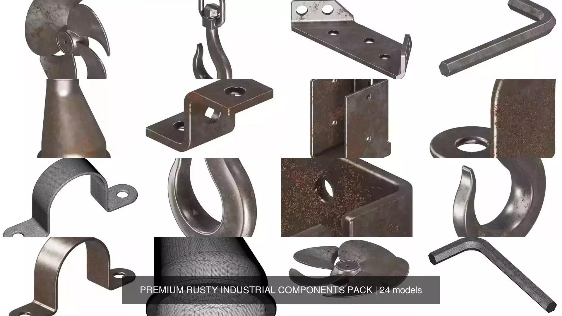 PREMIUM RUSTY INDUSTRIAL COMPONENTS PACK 3D Model Collection_1