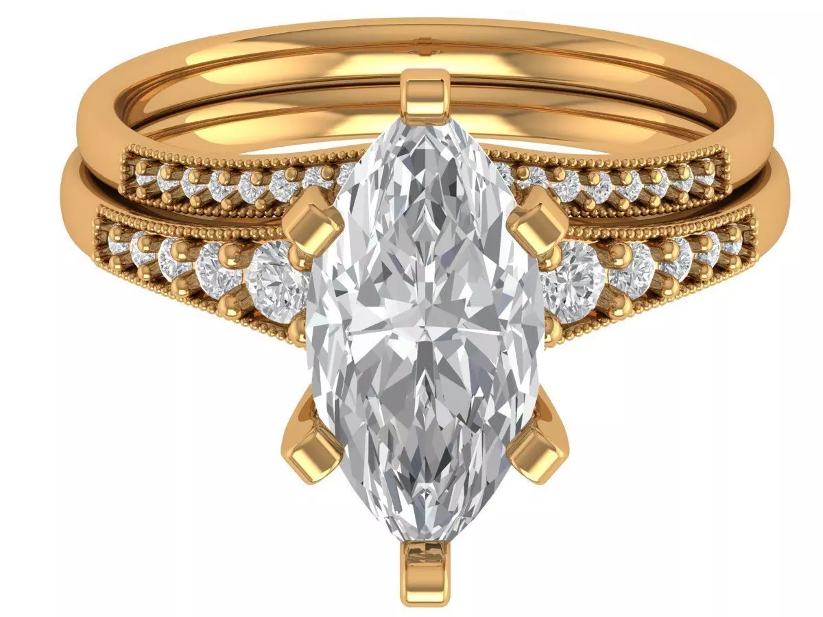 Marquise Engagement Ring 3D print model