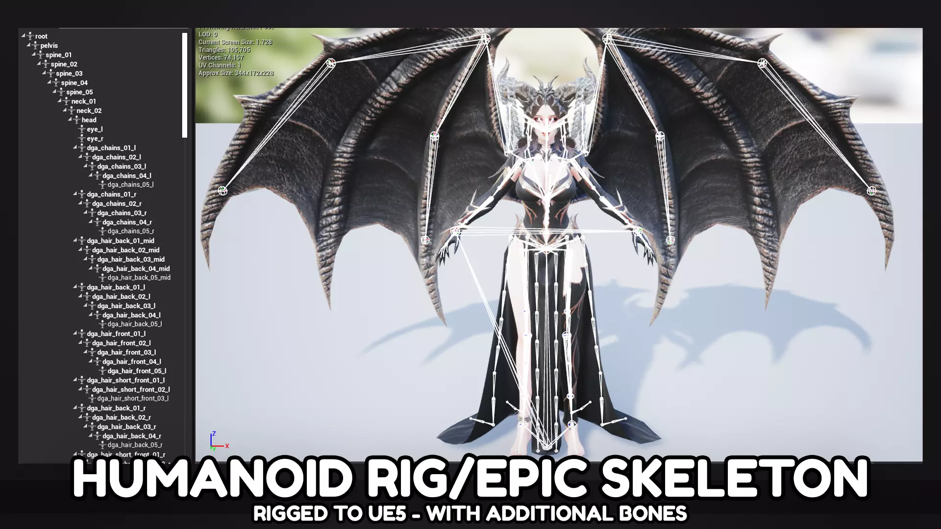 Dragon Girl Ashtalia Low-poly 3D model_10