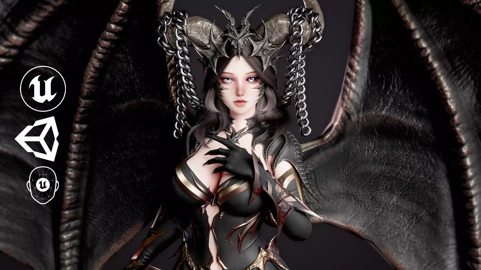 Dragon Girl Ashtalia Low-poly 3D model_0