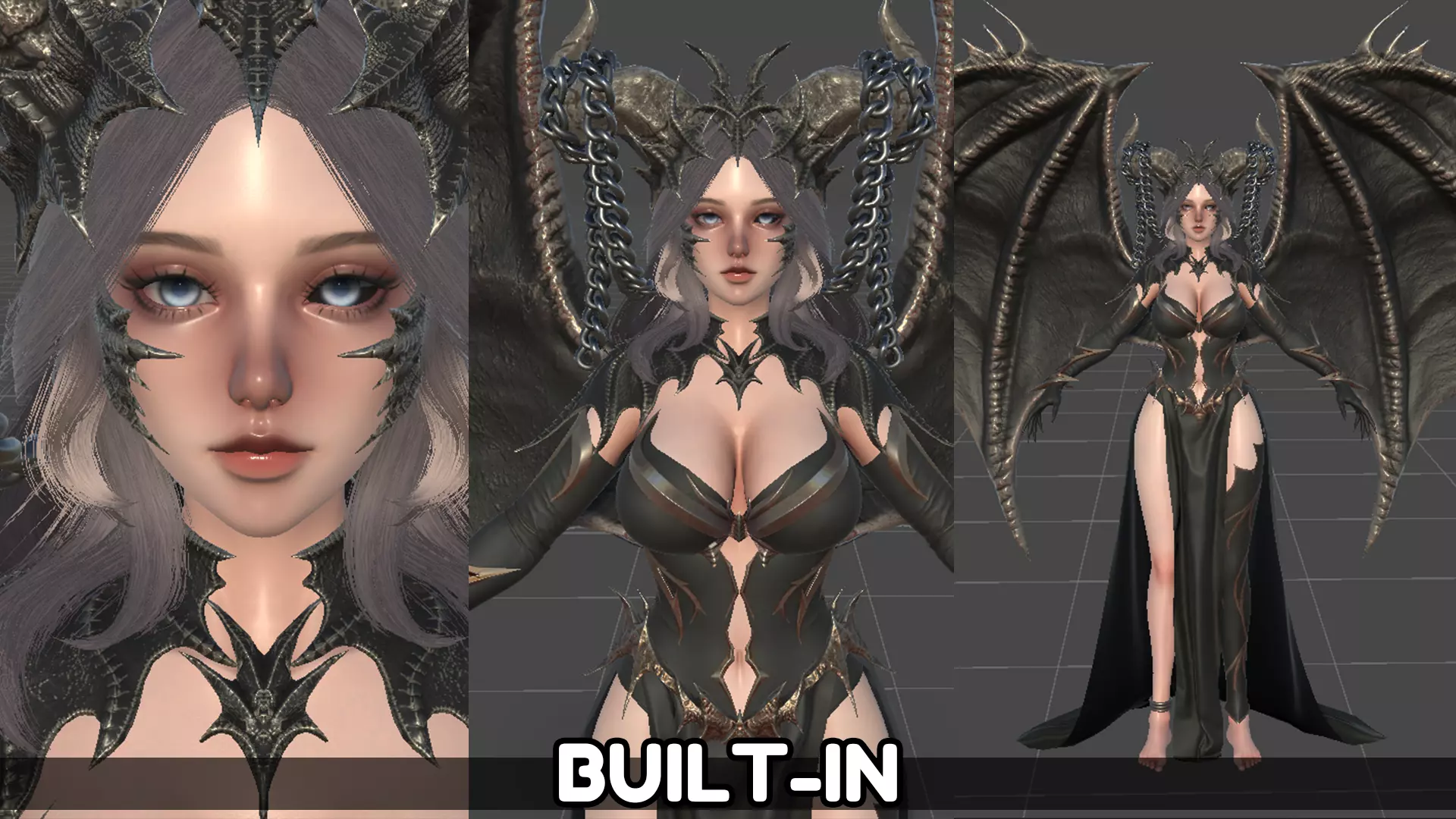 Dragon Girl Ashtalia Low-poly 3D model_22