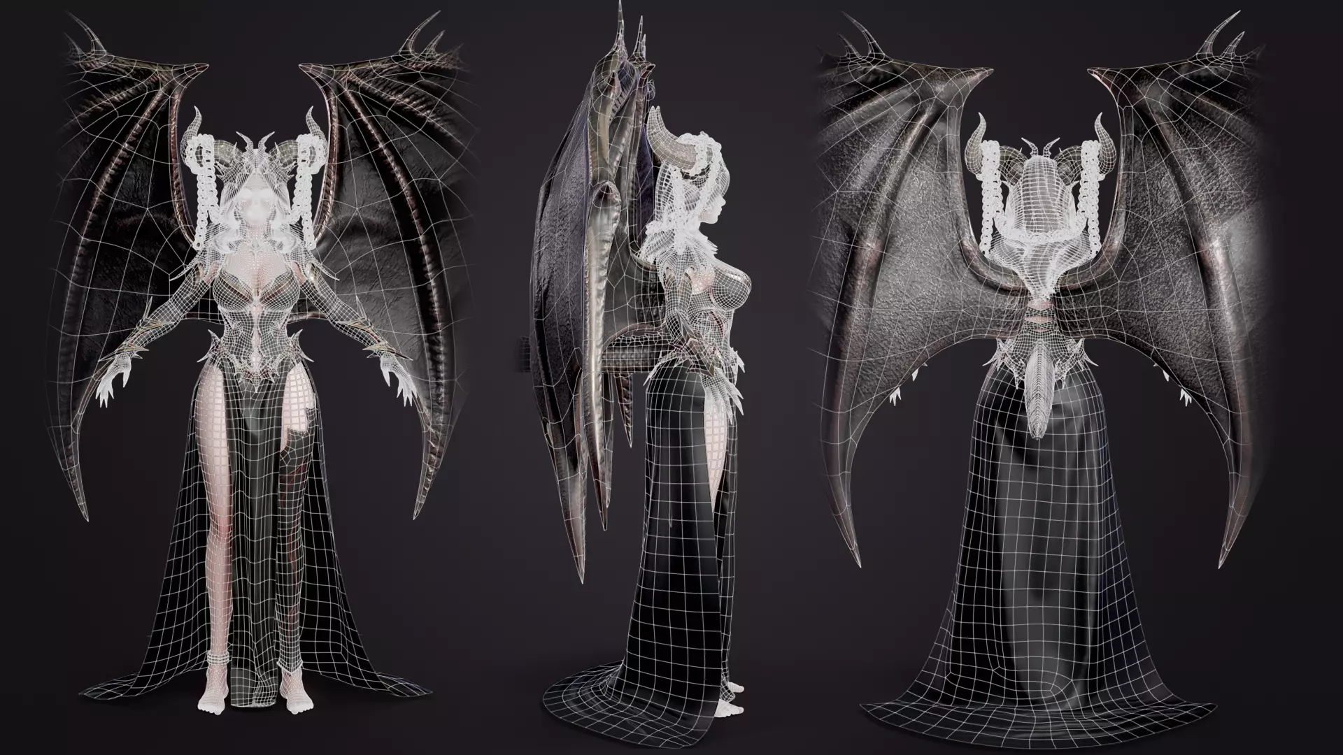 Dragon Girl Ashtalia Low-poly 3D model_5