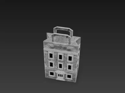3D Shopping Bag Store Building Black Friday 3D print model_8