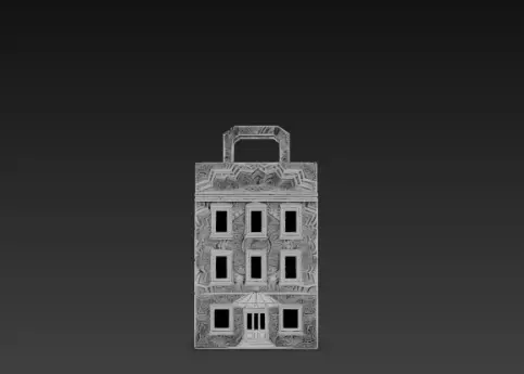 3D Shopping Bag Store Building Black Friday 3D print model_1