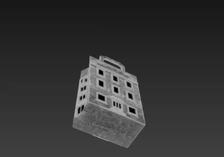 3D Shopping Bag Store Building Black Friday 3D print model_13
