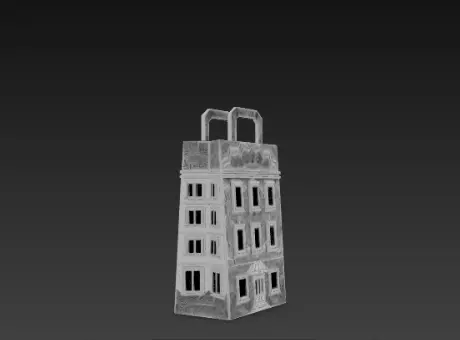 3D Shopping Bag Store Building Black Friday 3D print model_3