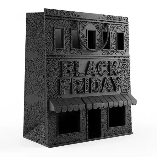 3D Empty Store Interior Model Black Friday 3D print model