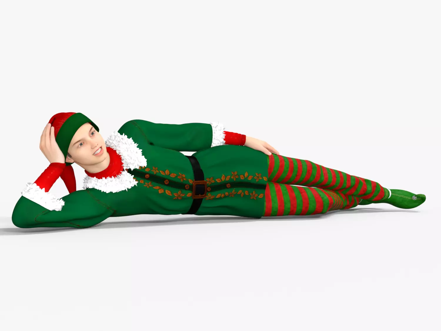 Christmas Elf  Low-poly 3D model_9