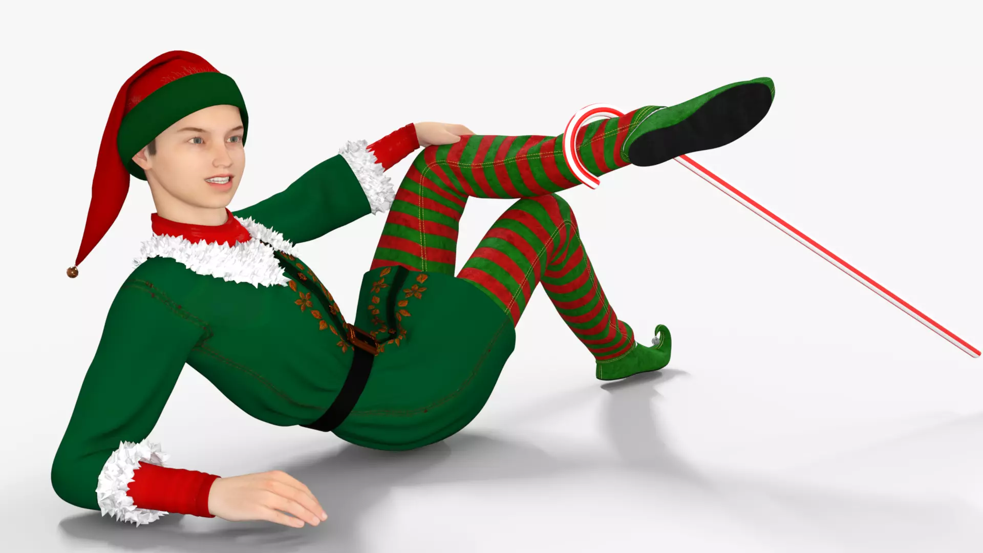 Christmas Elf  Low-poly 3D model_7