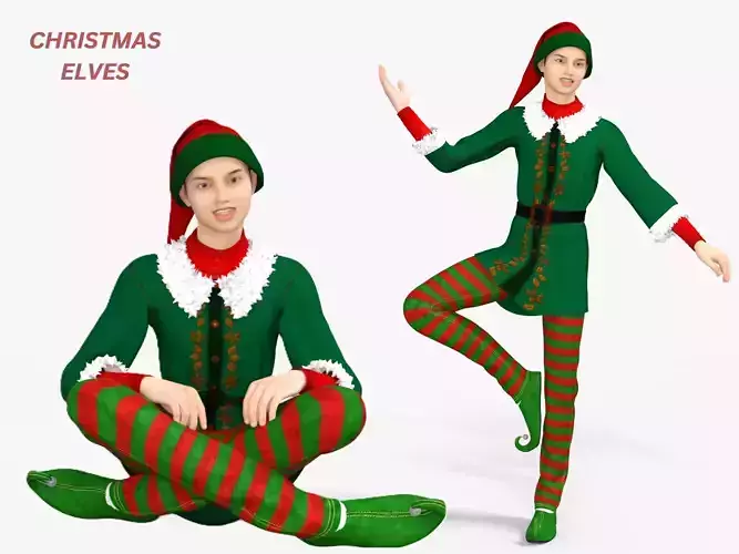 Christmas Elf  Low-poly 3D model