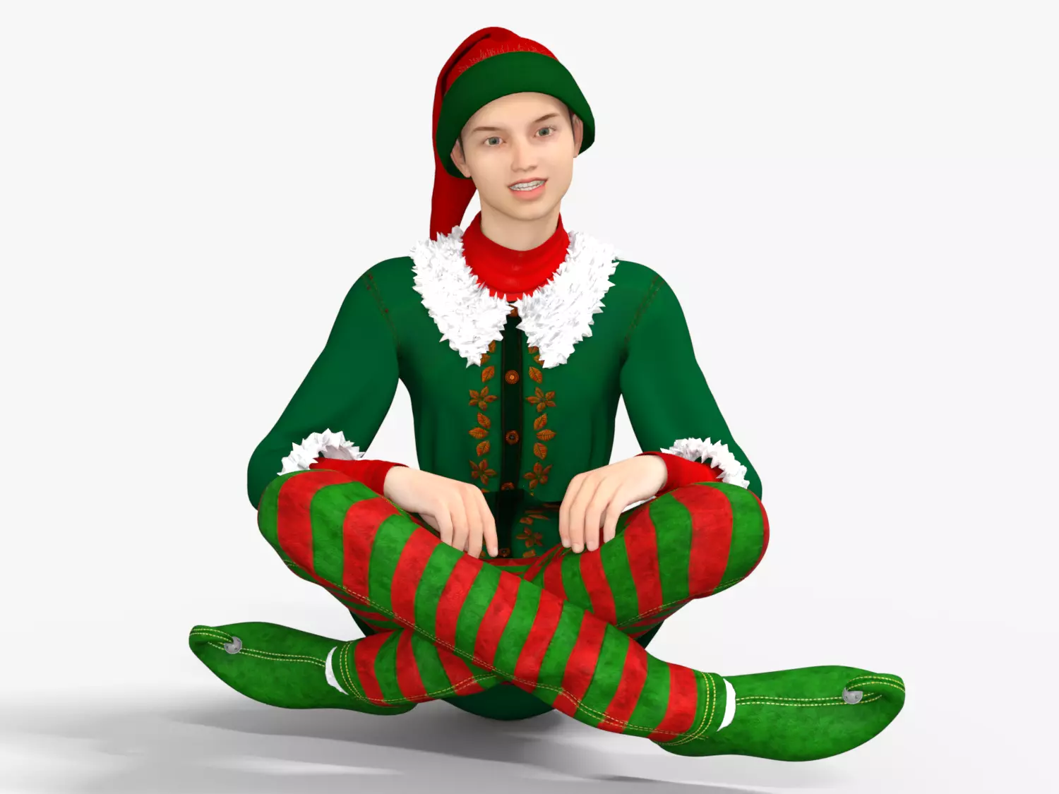 Christmas Elf  Low-poly 3D model_6