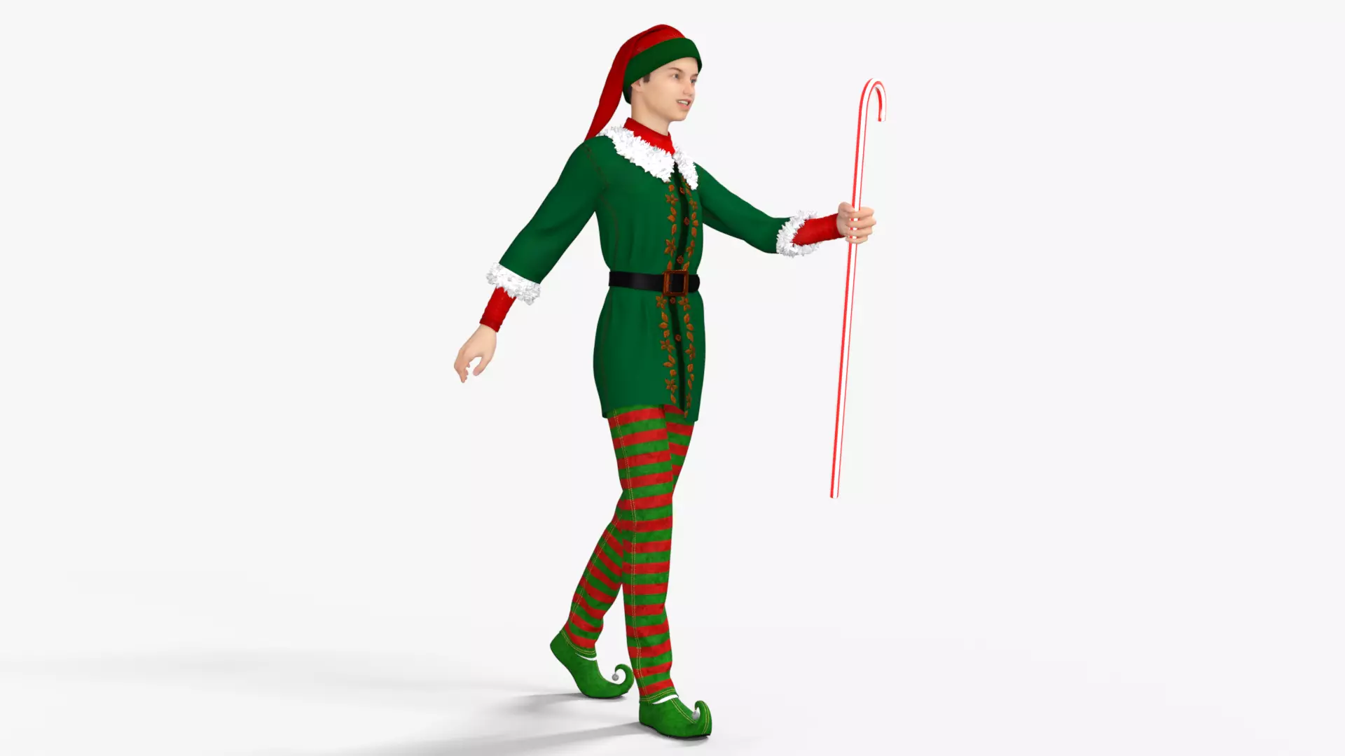 Christmas Elf  Low-poly 3D model_16