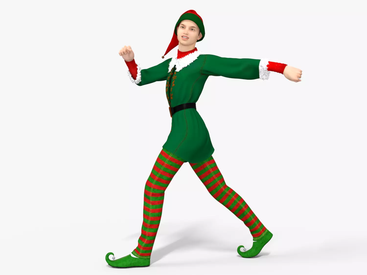 Christmas Elf  Low-poly 3D model_18