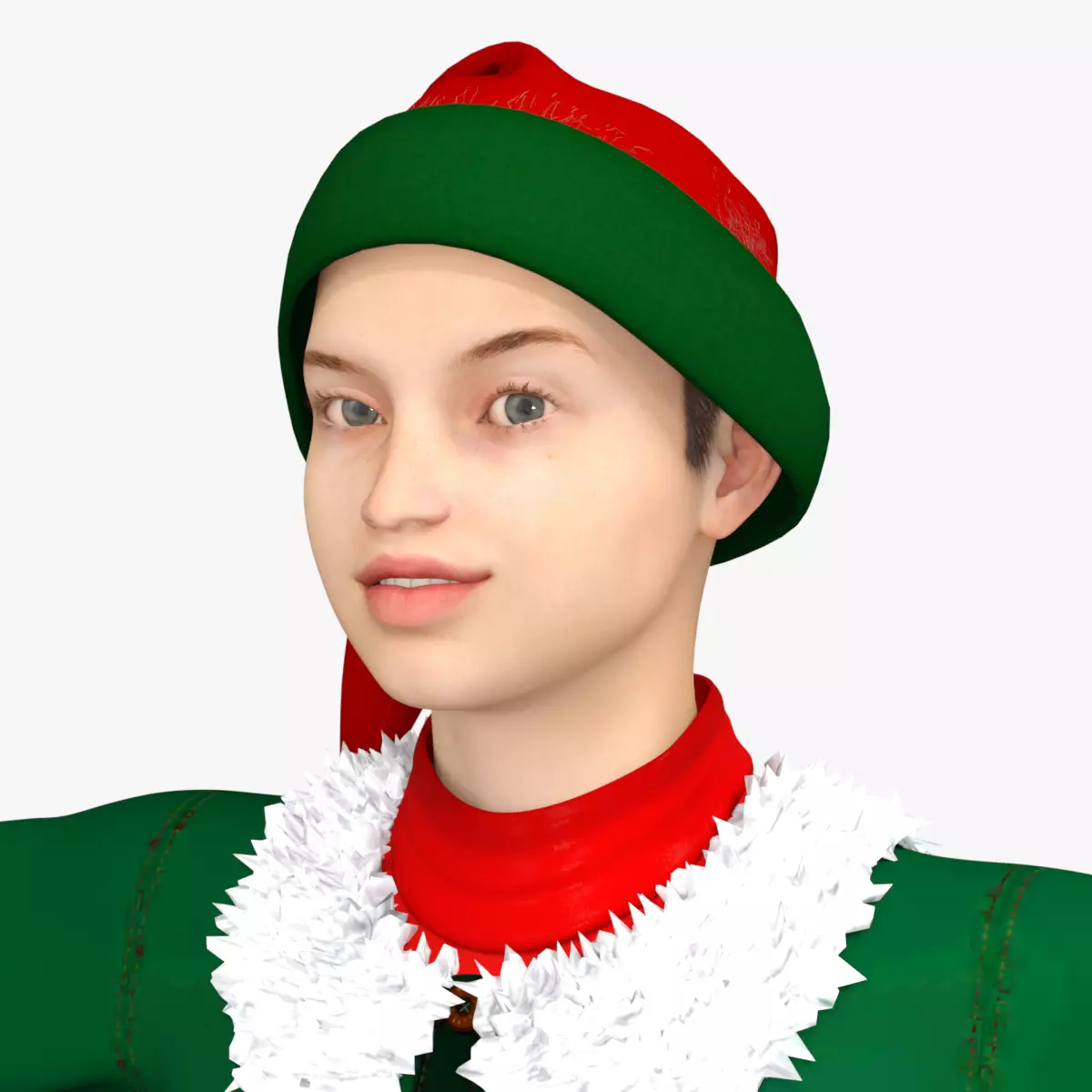 Christmas Elf  Low-poly 3D model_13