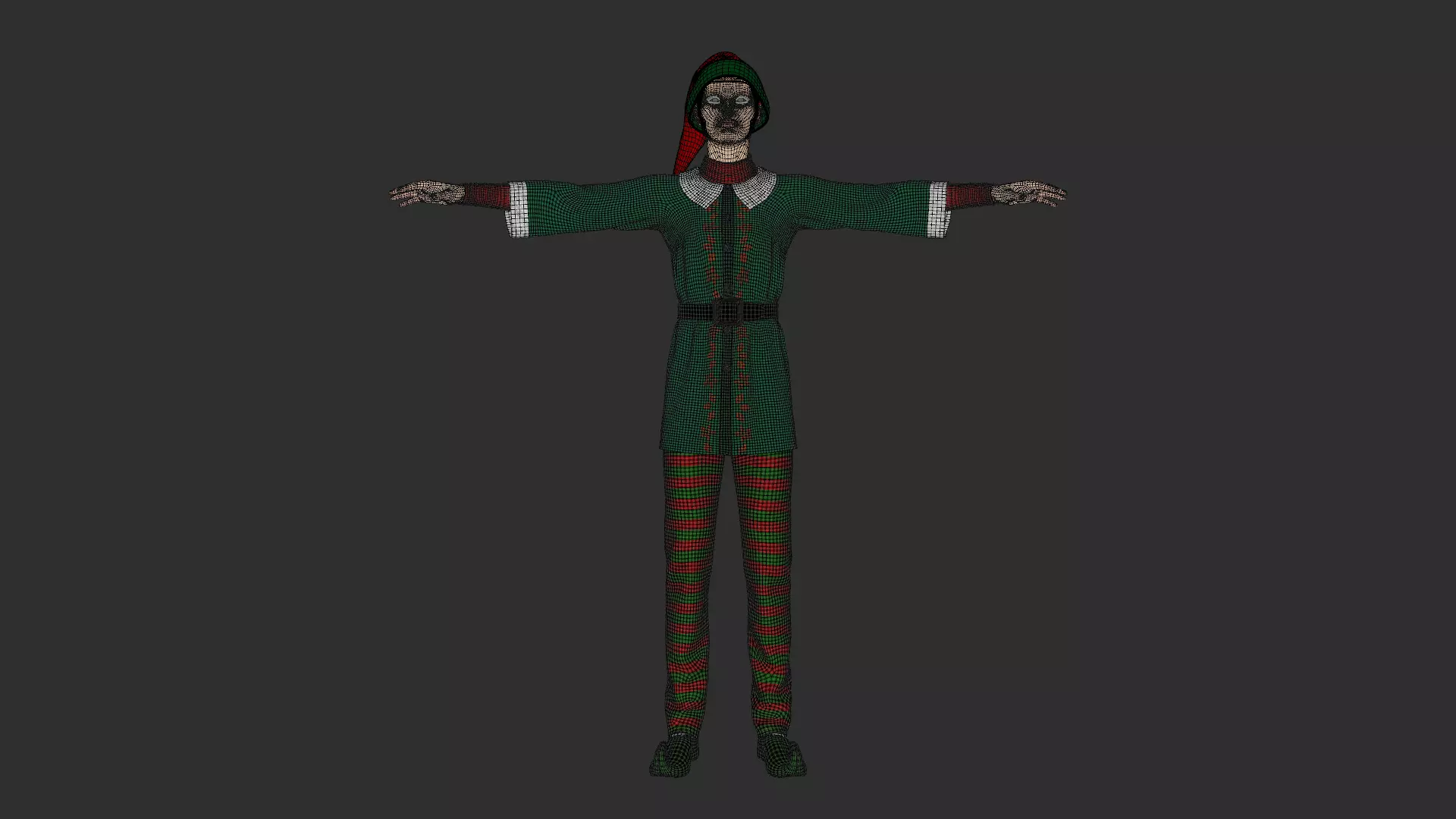 Christmas Elf  Low-poly 3D model_21