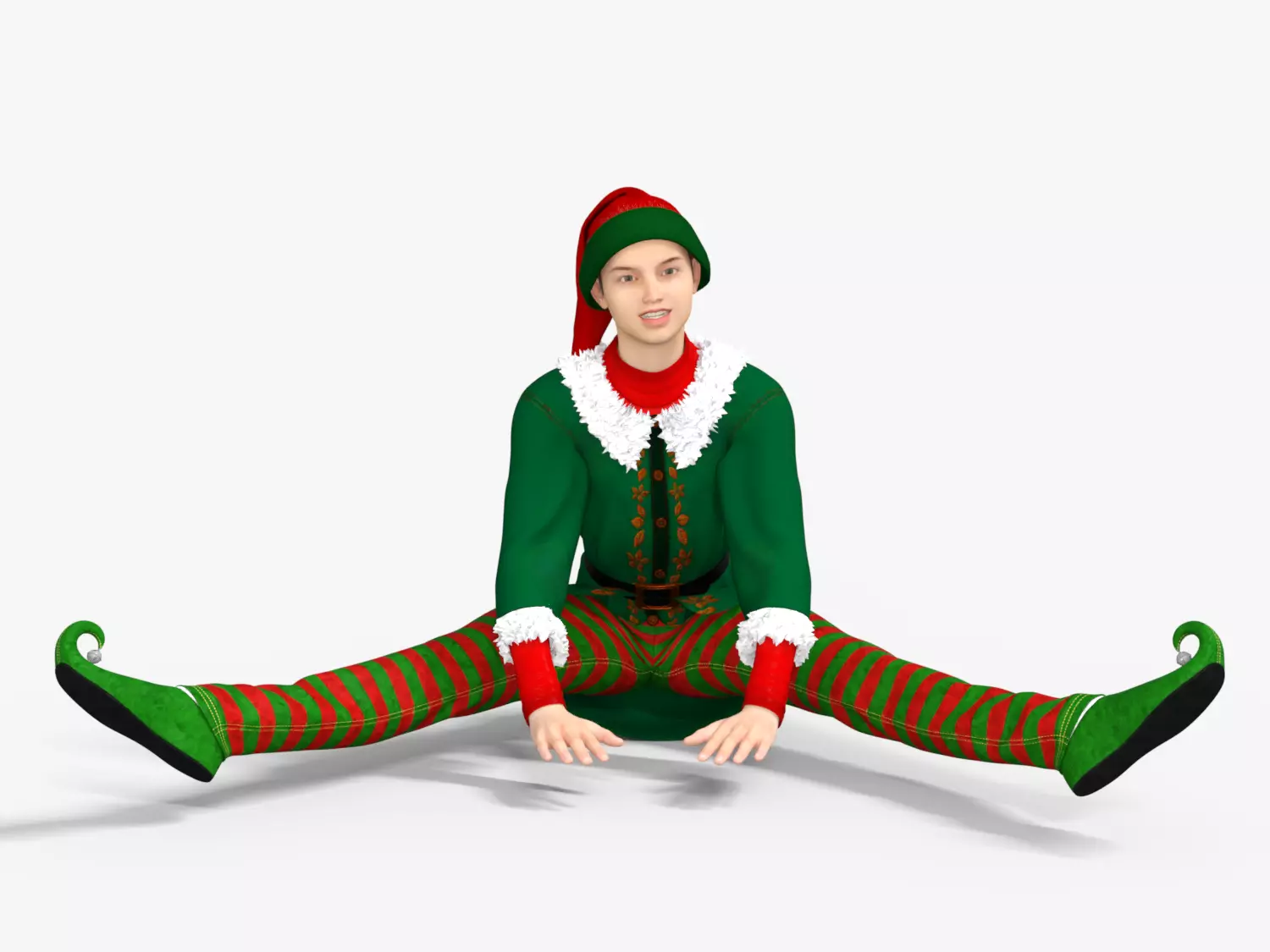 Christmas Elf  Low-poly 3D model_8
