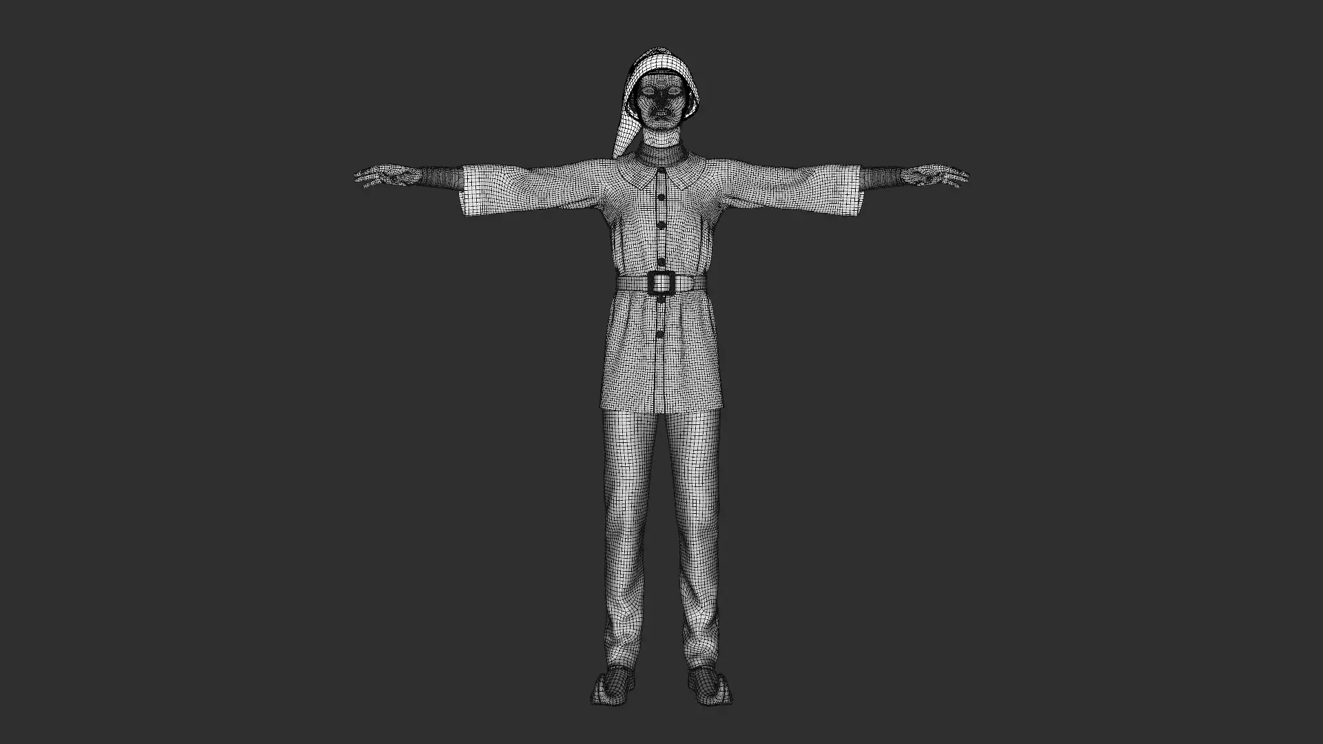 Christmas Elf  Low-poly 3D model_23