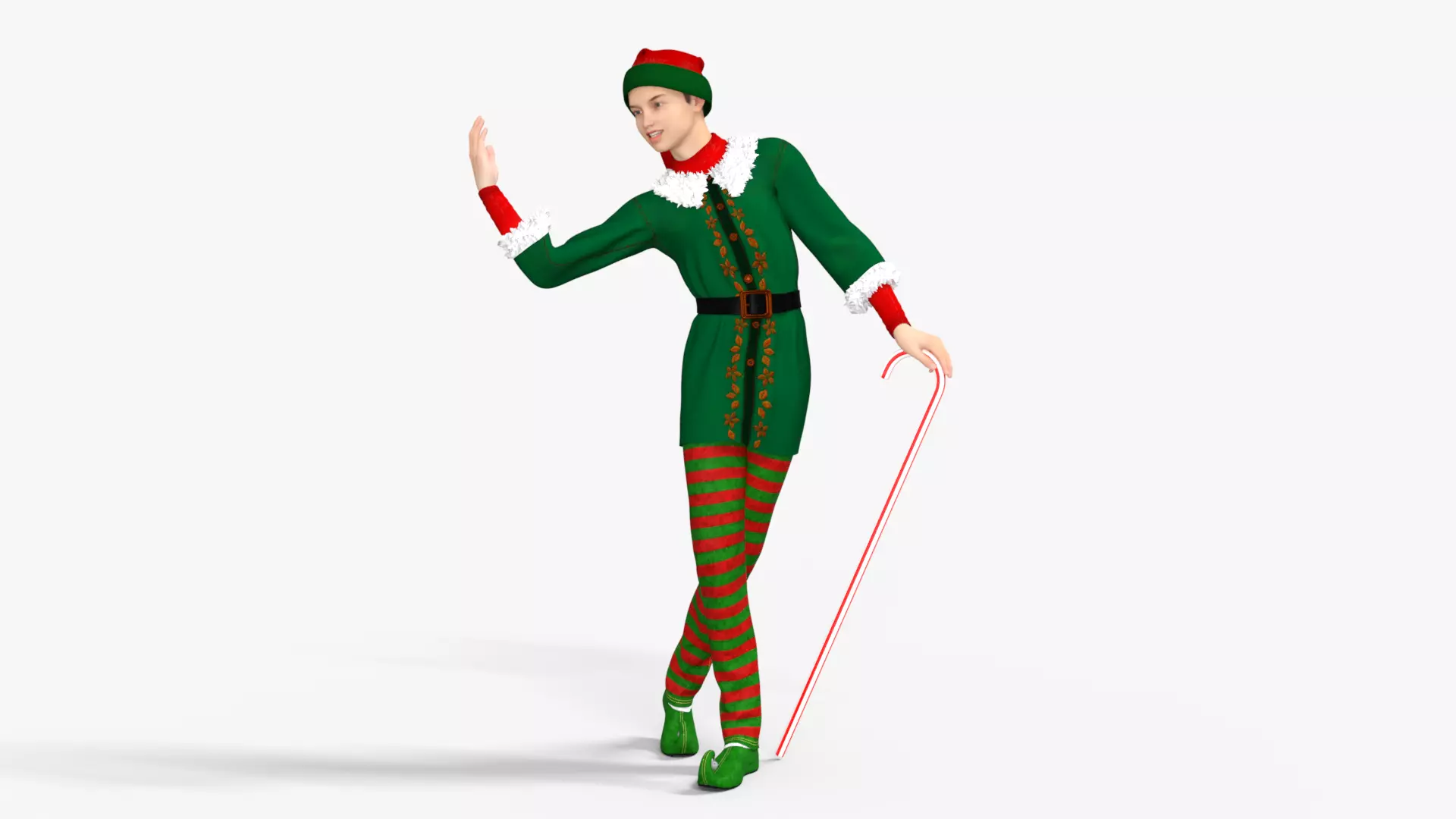 Christmas Elf  Low-poly 3D model_5