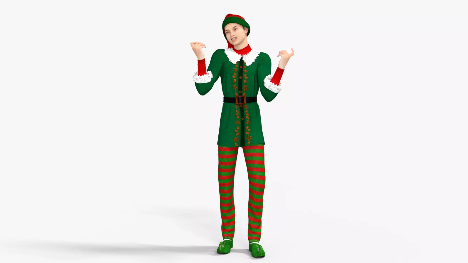 Christmas Elf  Low-poly 3D model_14