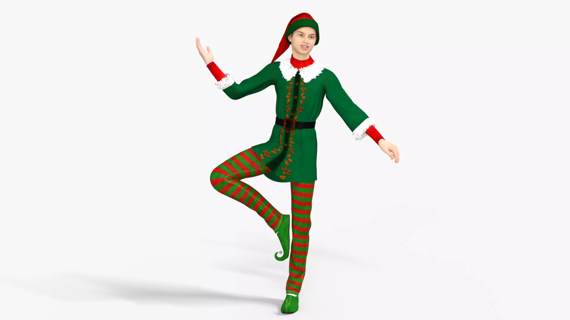 Christmas Elf  Low-poly 3D model_3