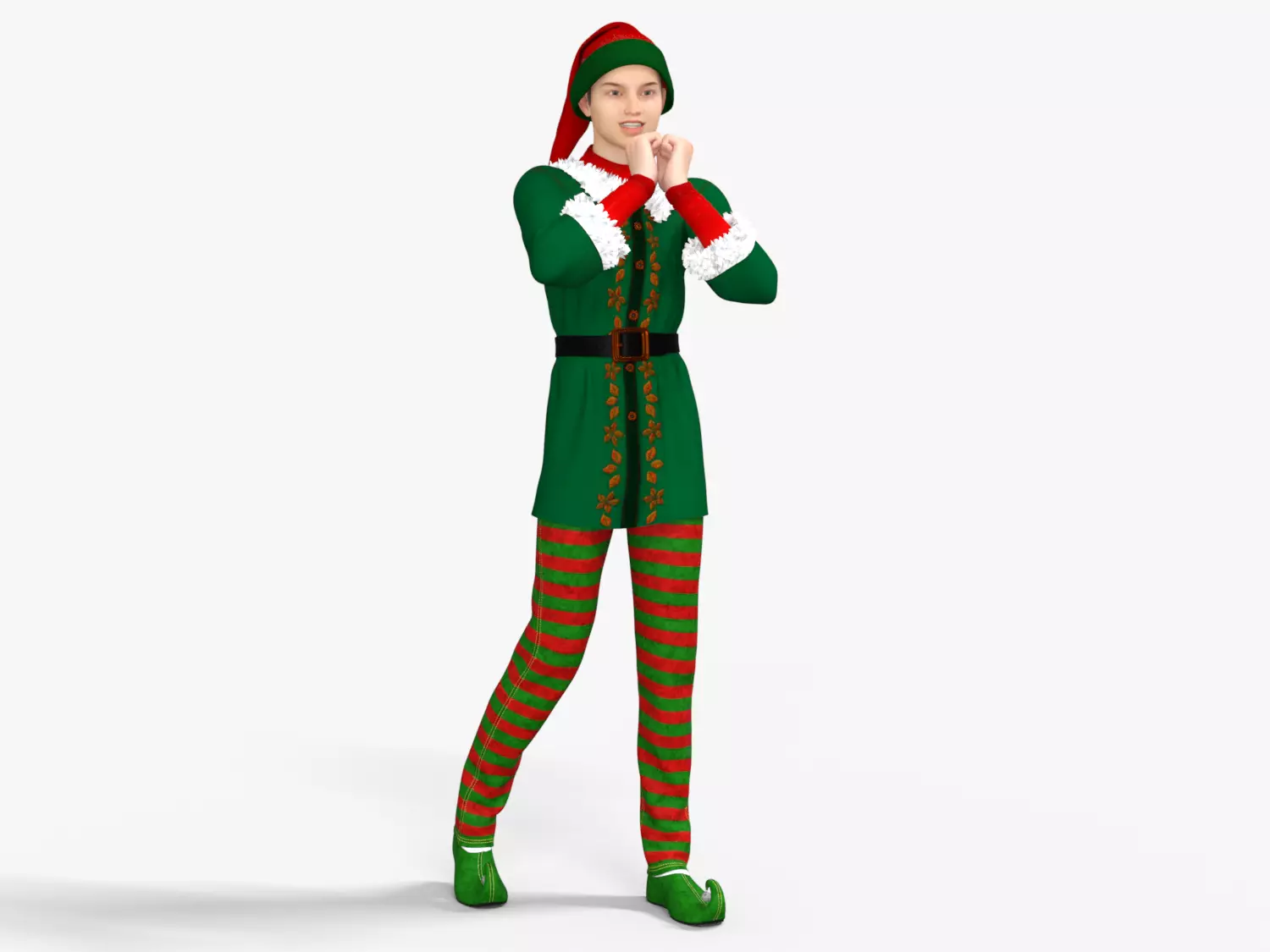 Christmas Elf  Low-poly 3D model_17