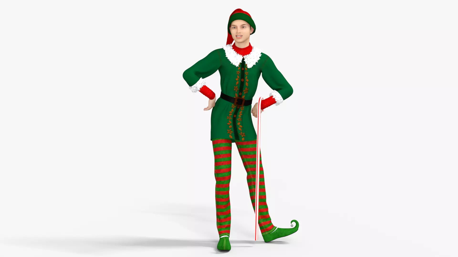 Christmas Elf  Low-poly 3D model_15