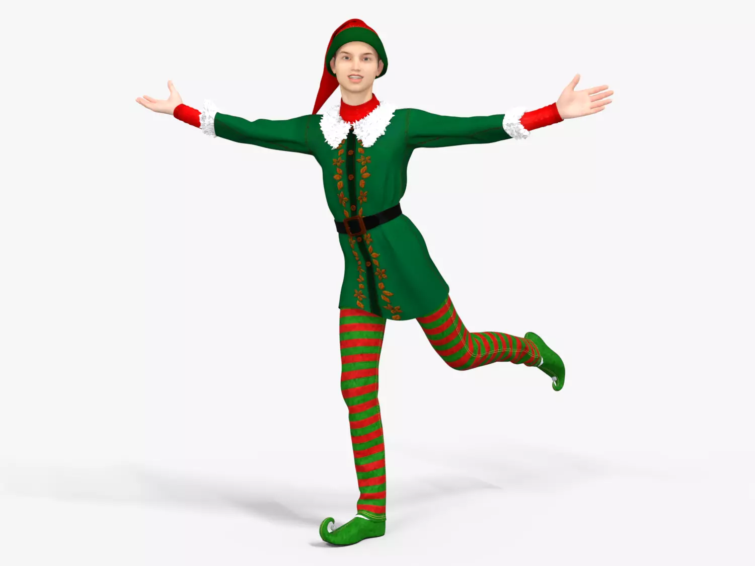 Christmas Elf  Low-poly 3D model_4