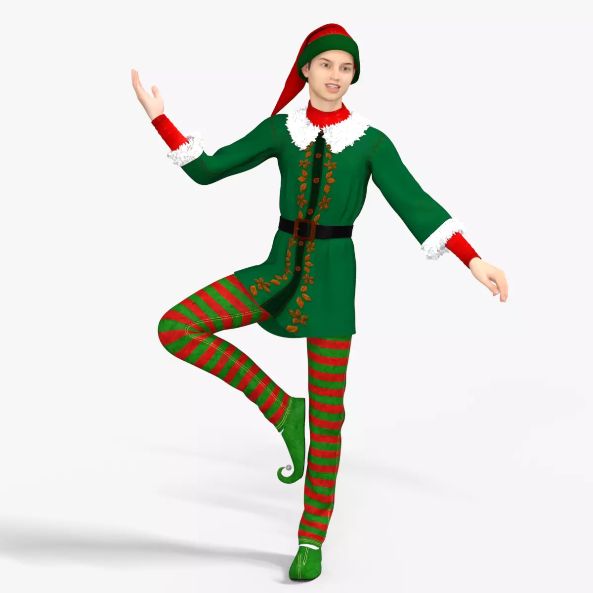 Christmas Elf  Low-poly 3D model_19