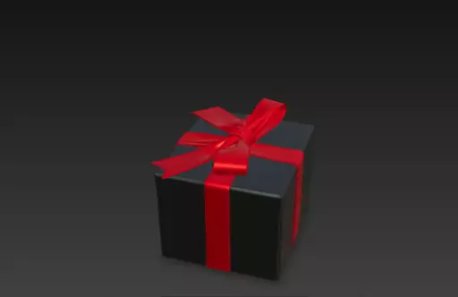 3D Black Gift Box Red Ribbon Black Friday 3D print model_6