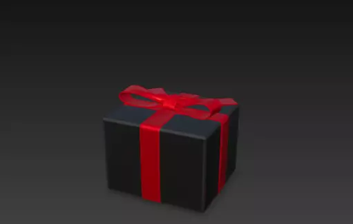 3D Black Gift Box Red Ribbon Black Friday 3D print model_4