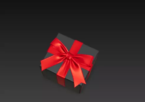 3D Black Gift Box Red Ribbon Black Friday 3D print model_13