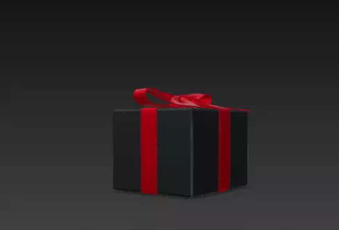 3D Black Gift Box Red Ribbon Black Friday 3D print model_9